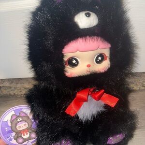 Cute Plush Toy with Red Bow